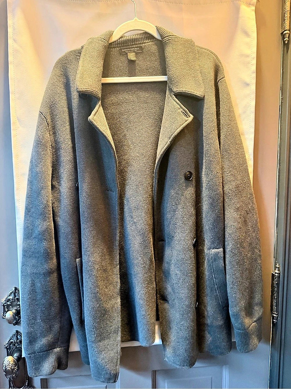 Banana Republic Supima Cotton Shawl Cardigan Gray